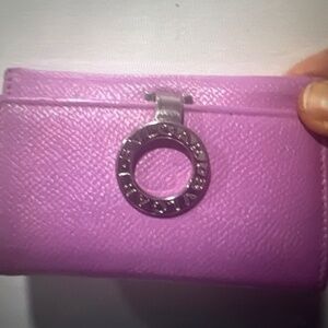 Authentic Bulgari , leather, key-holder, pink